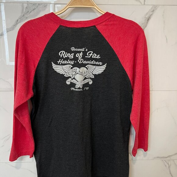 Harley-Davison, Size: S, Black, Red, 3/4 Sleeve - Picture 3 of 5